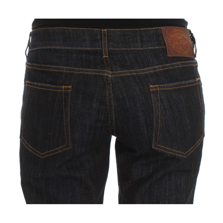 Blue Cotton Straight Fit Stretch Jeans - coffeewithmee2