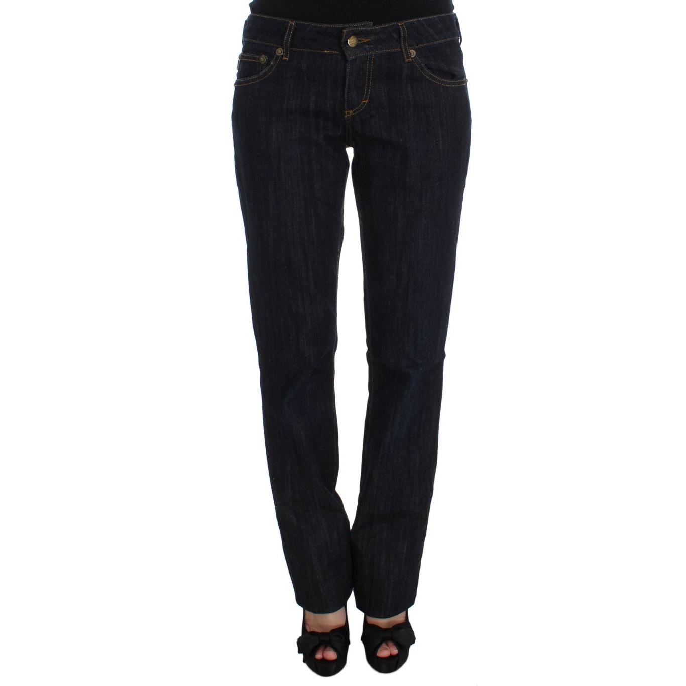 Blue Cotton Straight Fit Stretch Jeans - coffeewithmee2