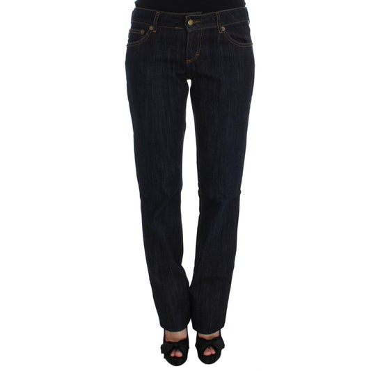 Blue Cotton Straight Fit Stretch Jeans - coffeewithmee2
