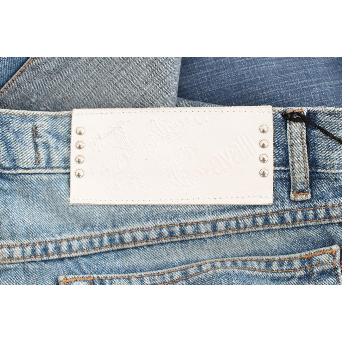 Blue Wash Cotton Slim Fit Bootcut Jeans - coffeewithmee2