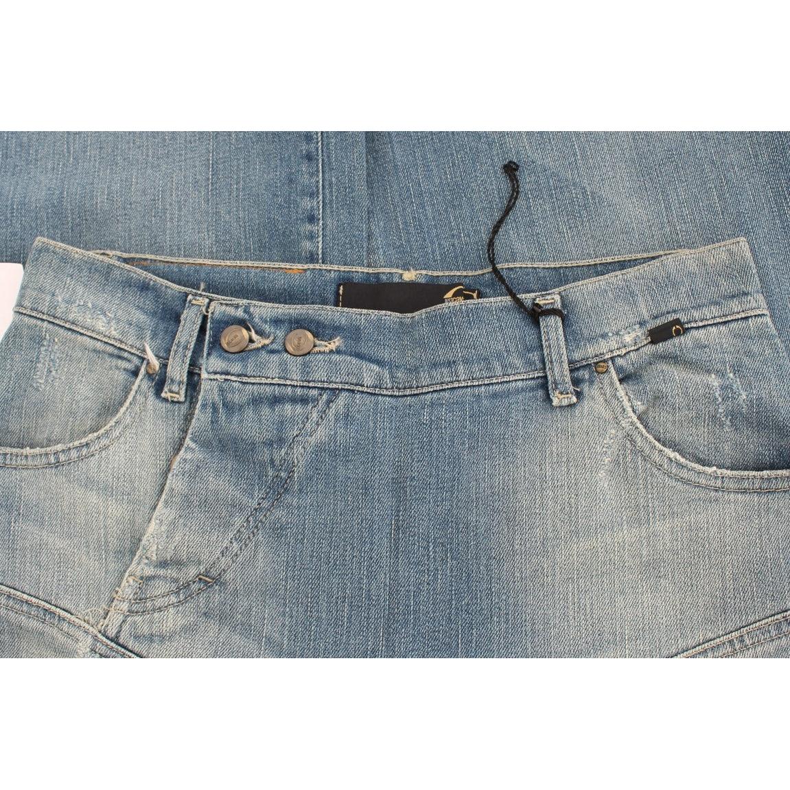 Blue Wash Cotton Blend Wide Legs Jeans - coffeewithmee2