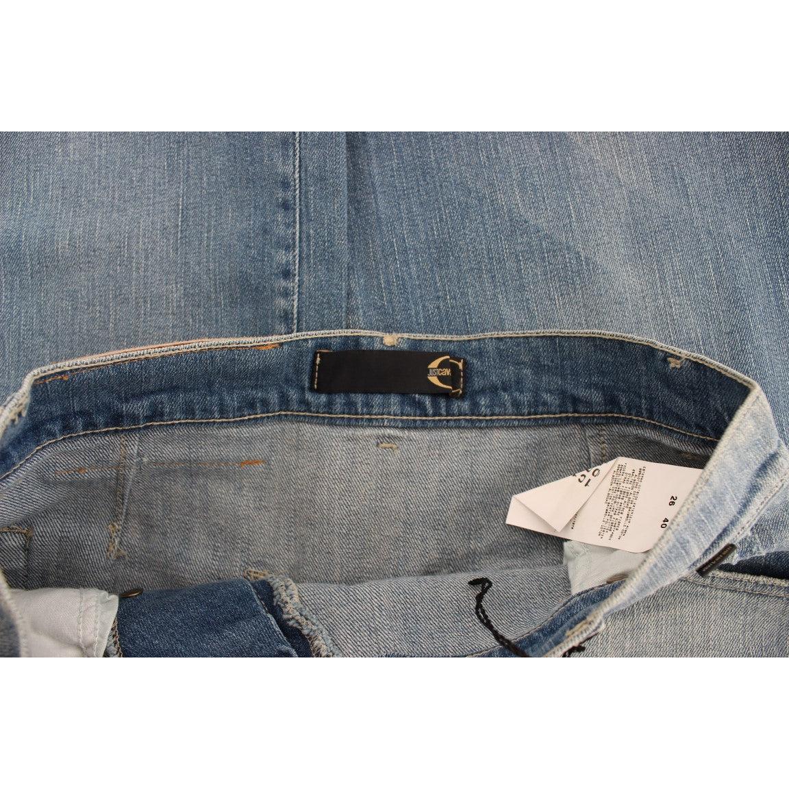 Blue Wash Cotton Blend Wide Legs Jeans - coffeewithmee2