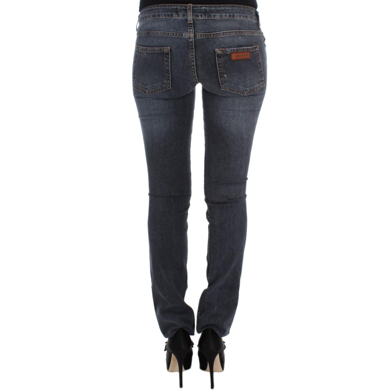 Blue Wash Cotton Blend Slim Fit Jeans - coffeewithmee2