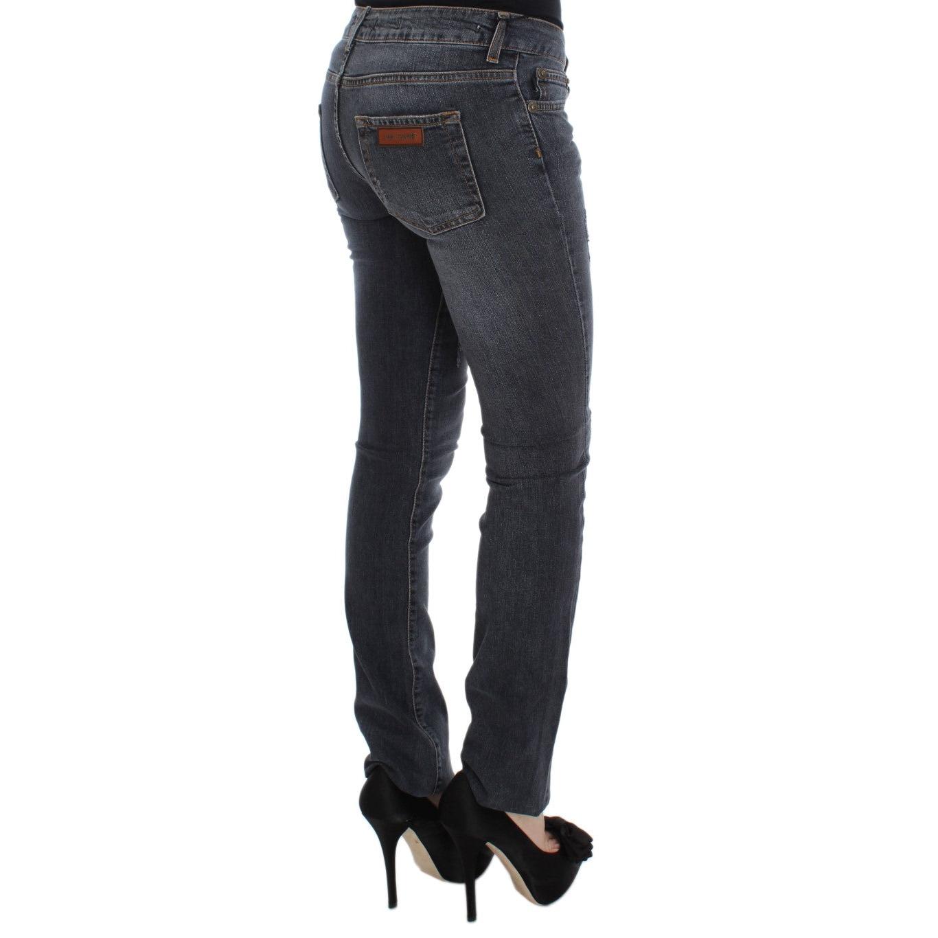 Blue Wash Cotton Blend Slim Fit Jeans - coffeewithmee2