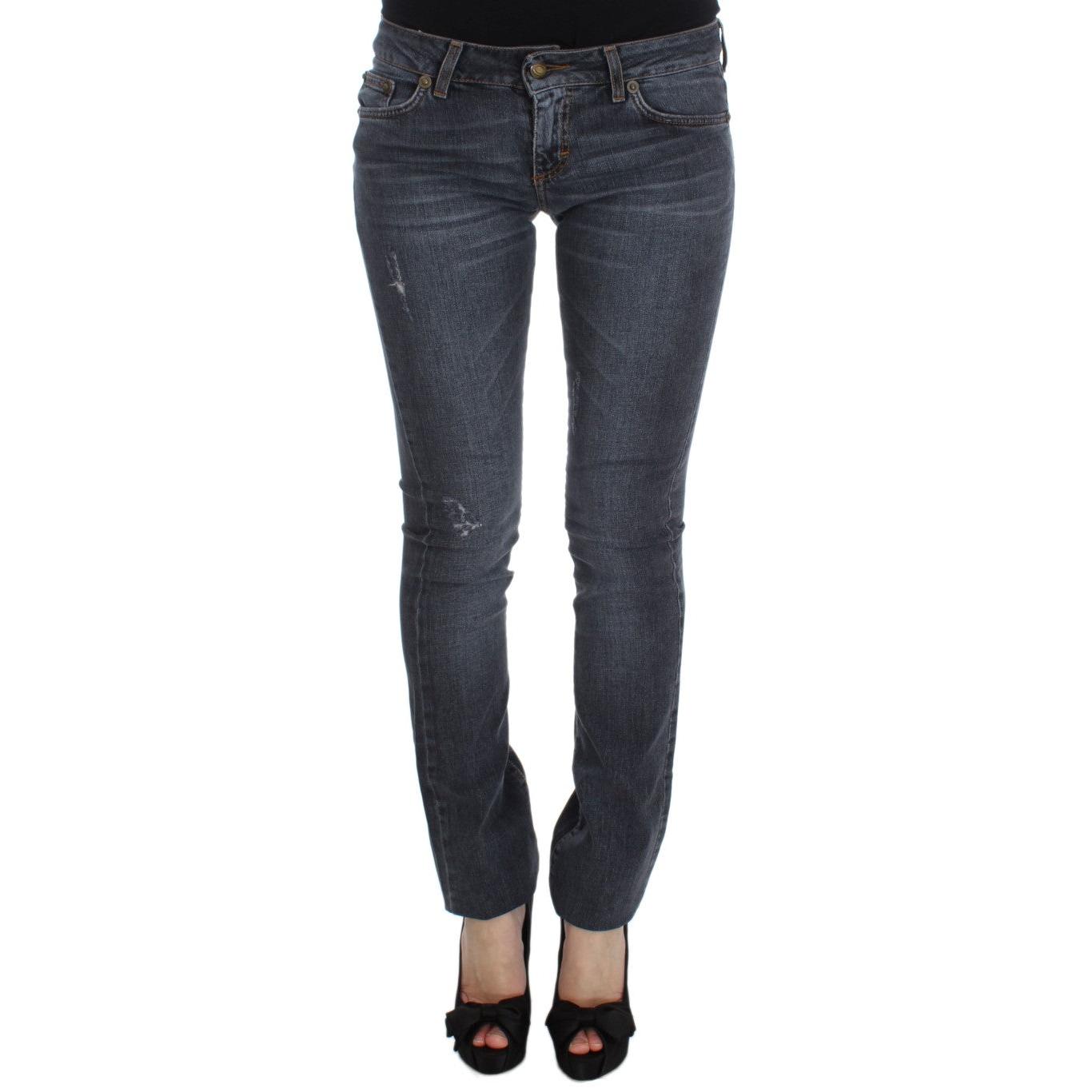Blue Wash Cotton Blend Slim Fit Jeans - coffeewithmee2