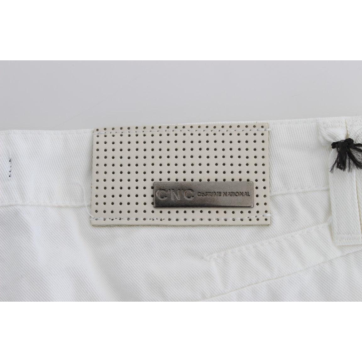 White Cotton Slim Fit Denim Bootcut Jeans - coffeewithmee2