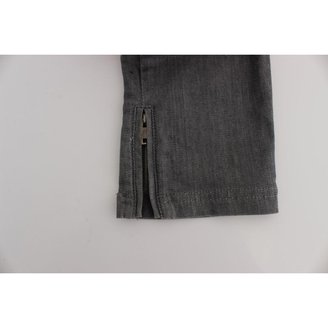 Gray Cotton Blend Slim Fit Jeans - coffeewithmee2