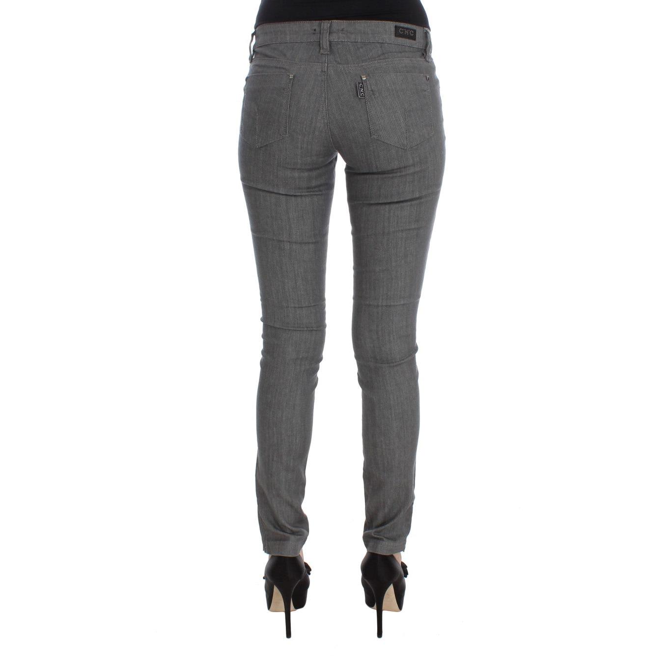 Gray Cotton Blend Slim Fit Jeans - coffeewithmee2