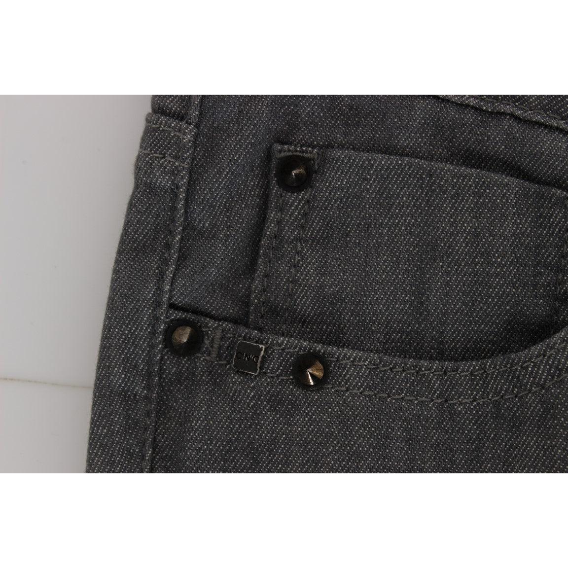 Gray Cotton Blend Slim Fit Jeans - coffeewithmee2