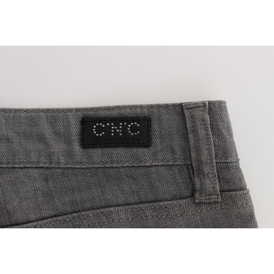 Gray Cotton Blend Slim Fit Jeans - coffeewithmee2