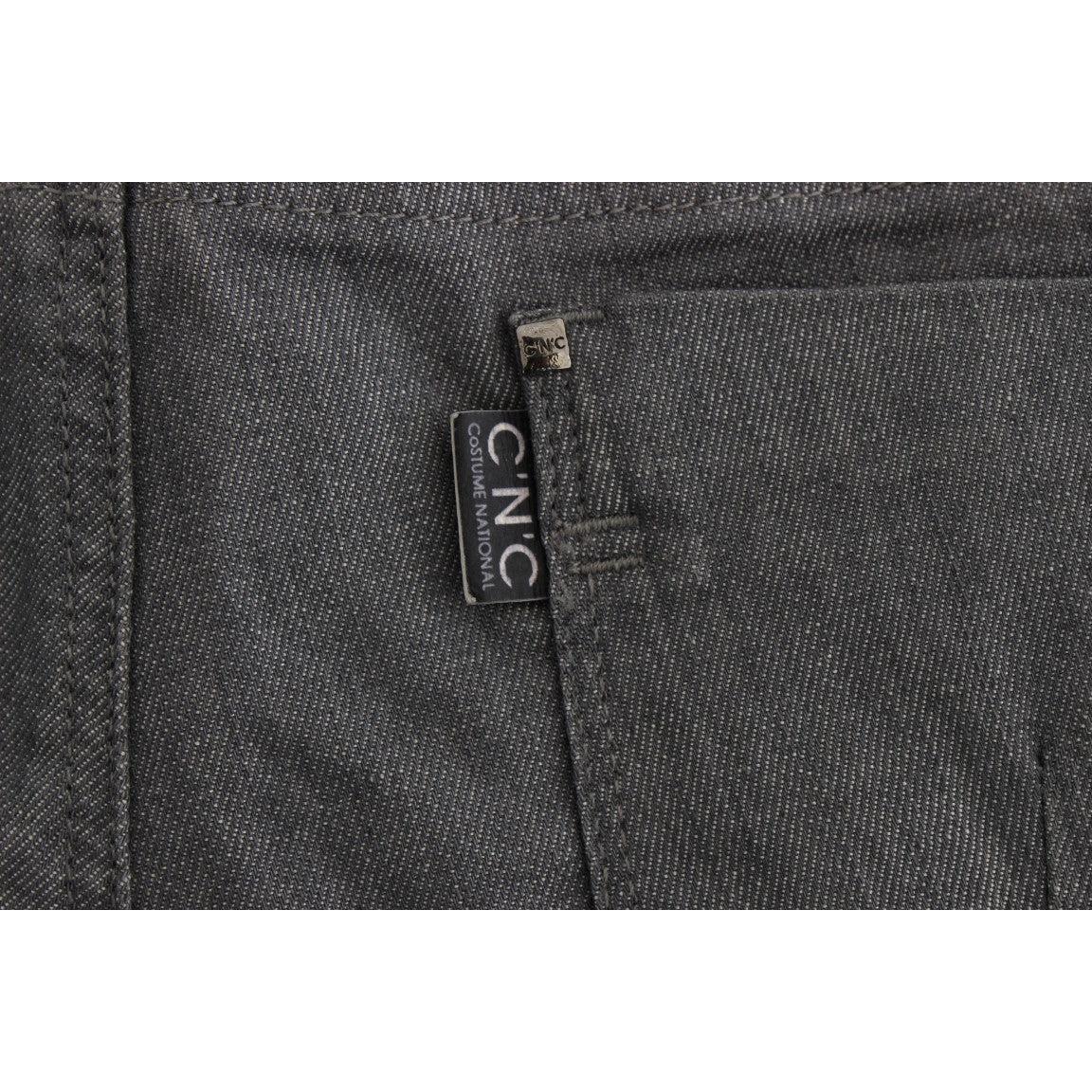 Gray Cotton Blend Slim Fit Jeans - coffeewithmee2