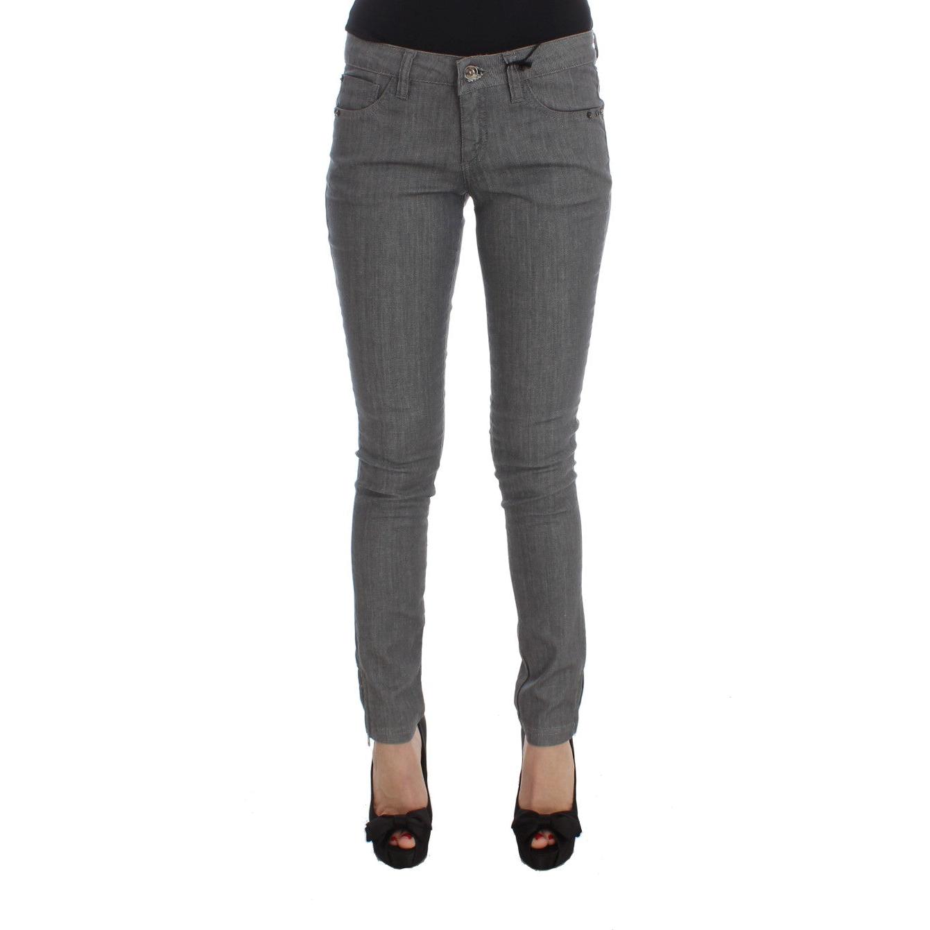 Gray Cotton Blend Slim Fit Jeans - coffeewithmee2