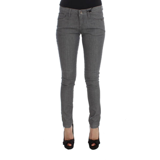 Gray Cotton Blend Slim Fit Jeans - coffeewithmee2