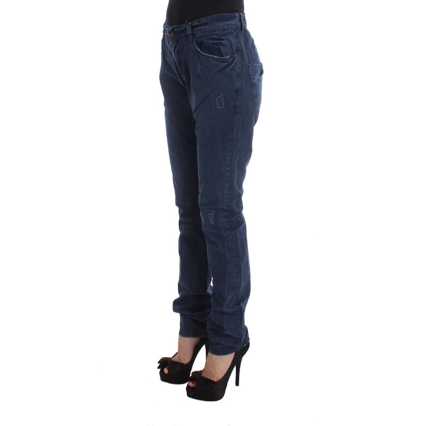 Blue Cotton Blend Denim Jeans - coffeewithmee2