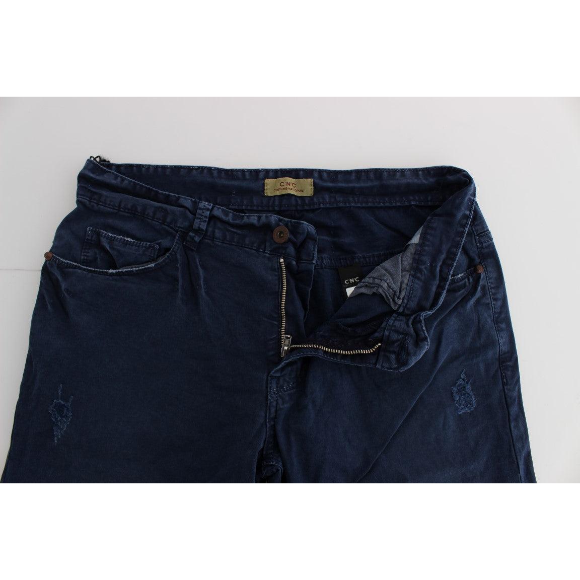 Blue Cotton Blend Denim Jeans - coffeewithmee2