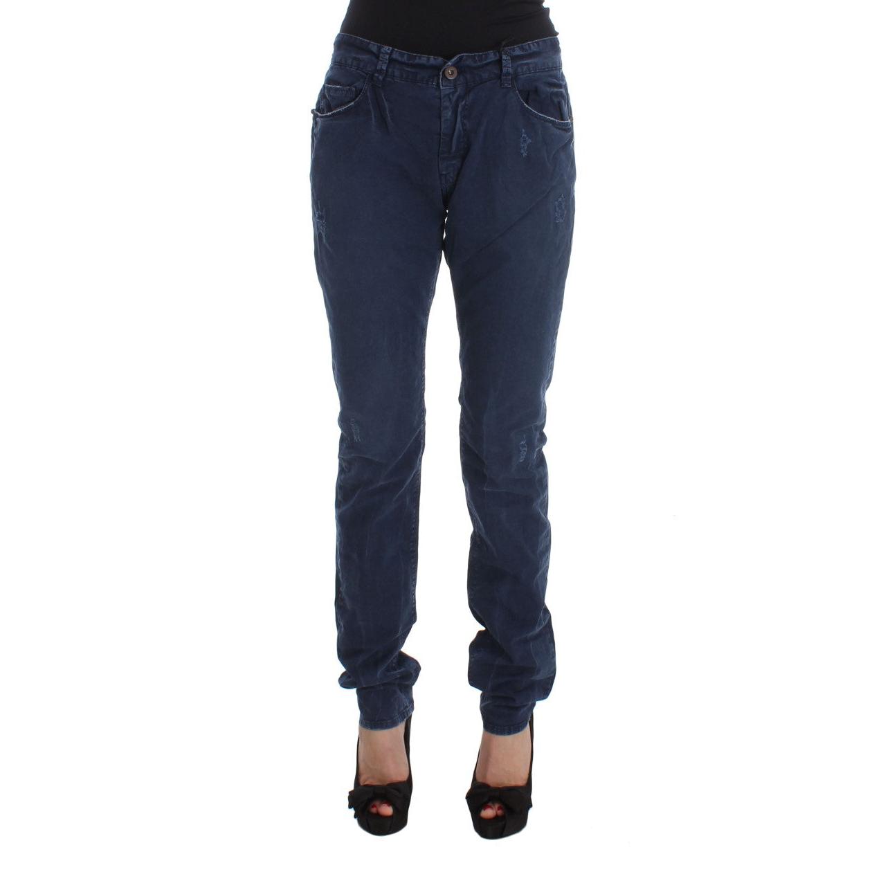 Blue Cotton Blend Denim Jeans - coffeewithmee2