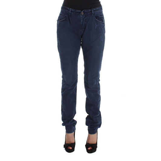 Blue Cotton Blend Denim Jeans - coffeewithmee2