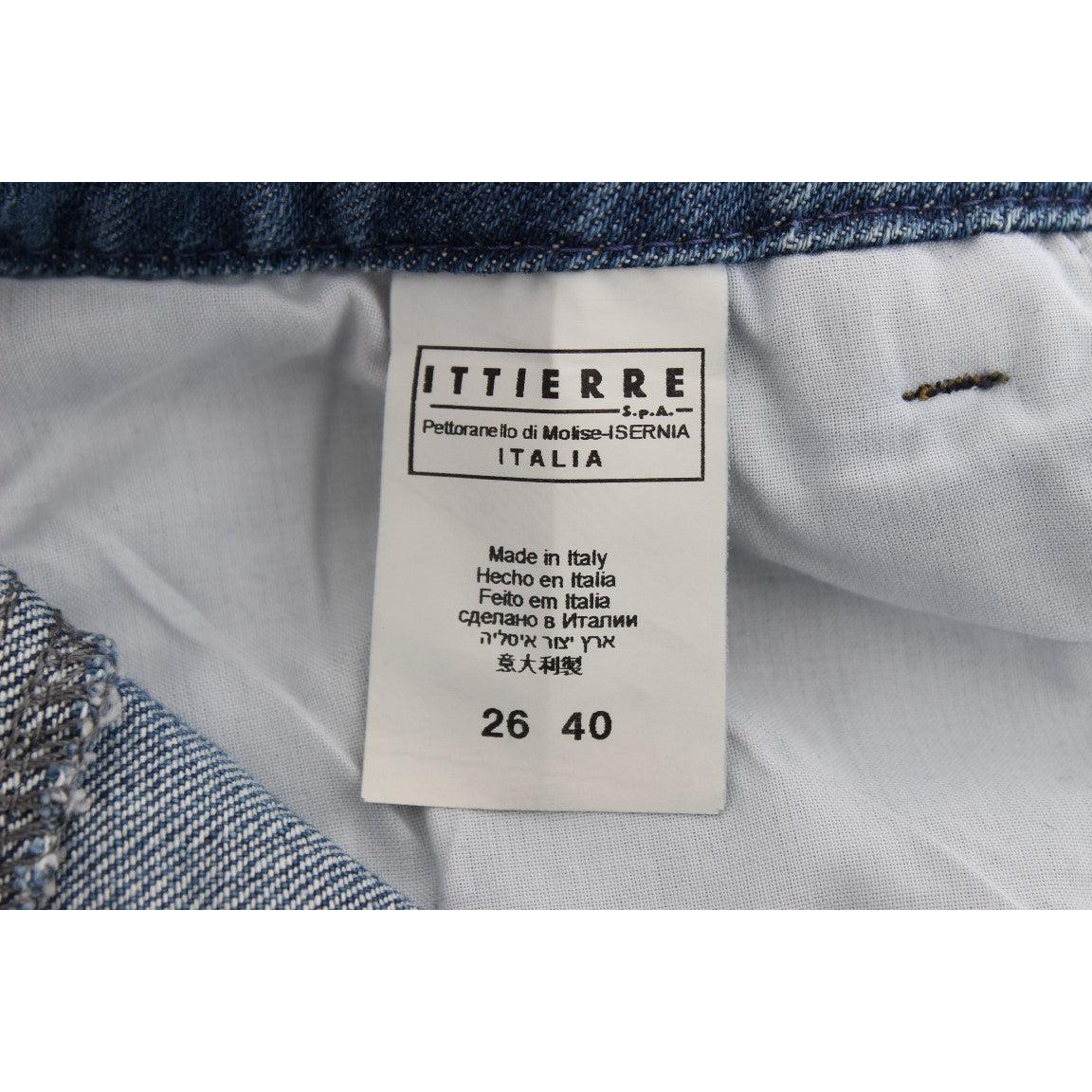 Blue Cotton Slim Fit Cropped Jeans - coffeewithmee2