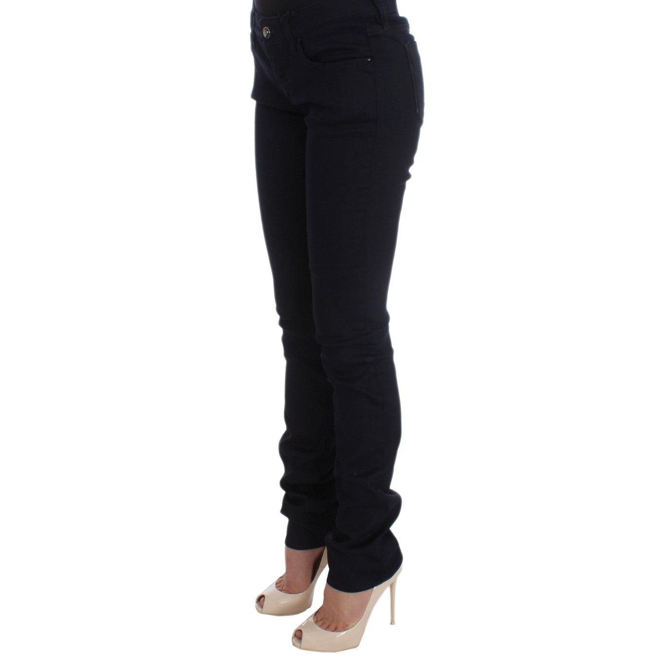 Blue Cotton Blend Slim Fit Jeans - coffeewithmee2