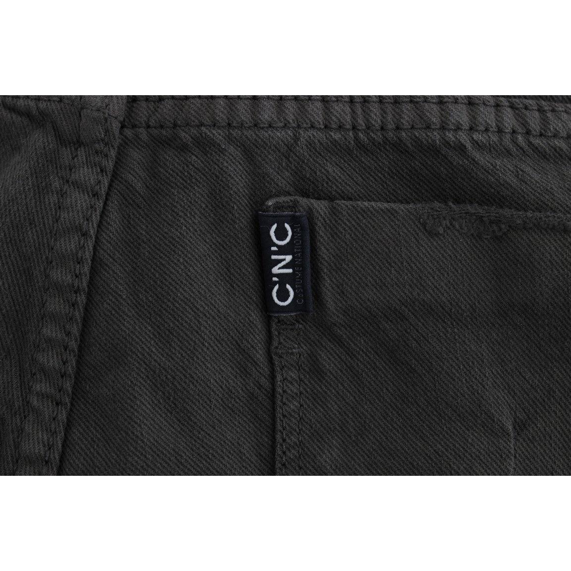 Green Cotton Blend Slim Fit Jeans - coffeewithmee2