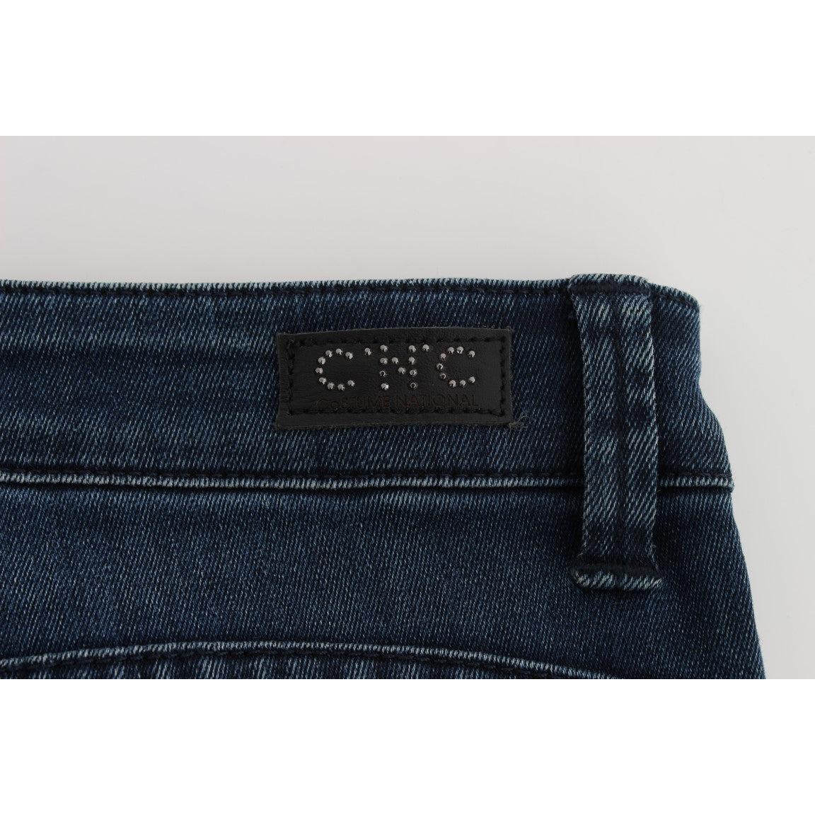 Blue Cotton Blend Slim Fit Jeans - coffeewithmee2