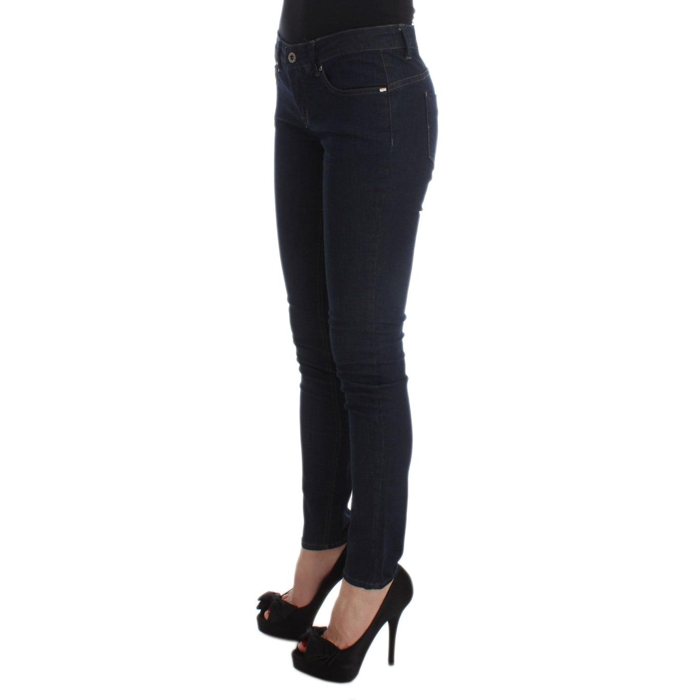Blue Cotton Blend Slim Fit Jeans - coffeewithmee2