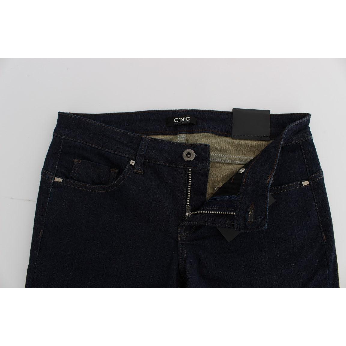 Blue Cotton Blend Slim Fit Jeans - coffeewithmee2