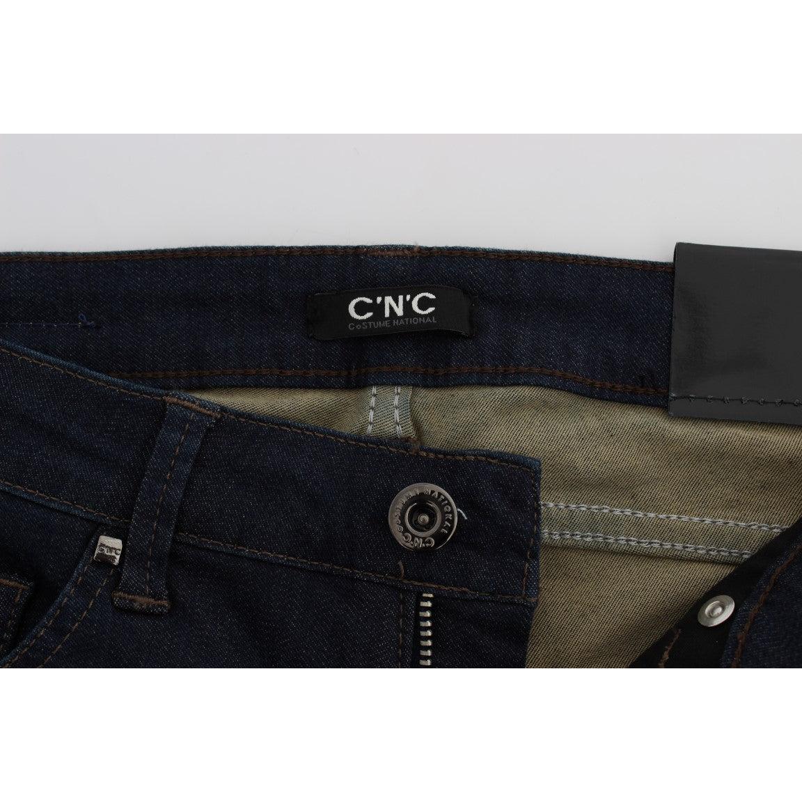 Blue Cotton Blend Slim Fit Jeans - coffeewithmee2