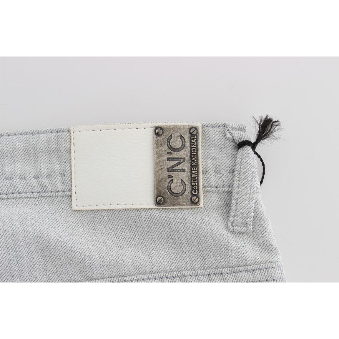 Gray Cotton Slim Fit Bootcut Jeans - coffeewithmee2