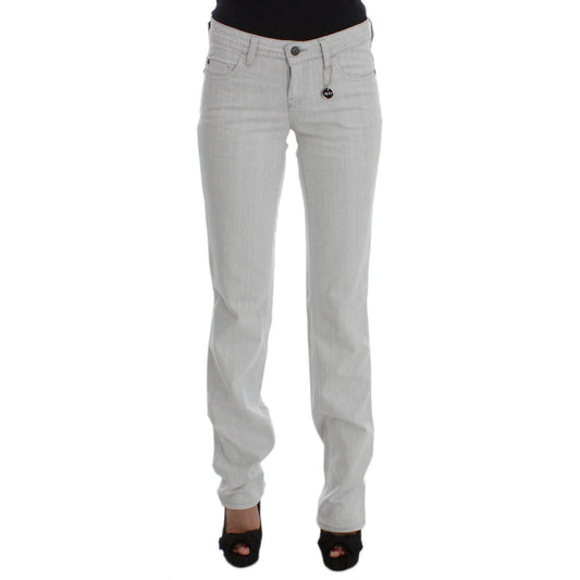 Gray Cotton Slim Fit Bootcut Jeans - coffeewithmee2