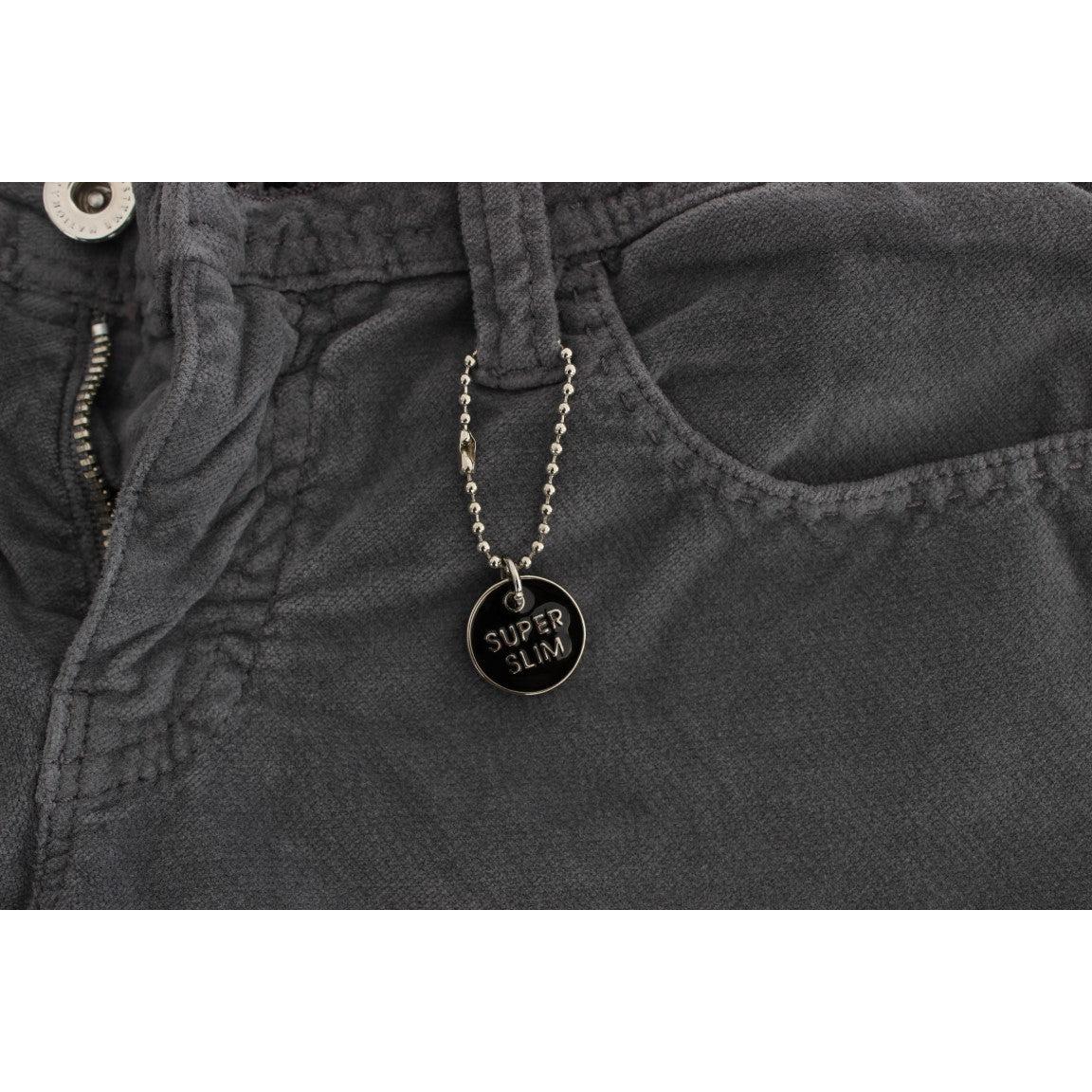 Gray Cotton Super Slim Corduroys Jeans - coffeewithmee2