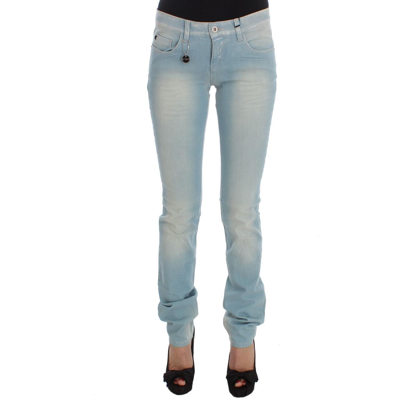 Blue Cotton Blend Super Slim Fit Jeans - coffeewithmee2
