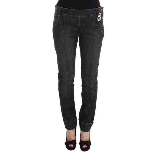 Gray Cotton Slim Fit Denim Jeans - coffeewithmee2