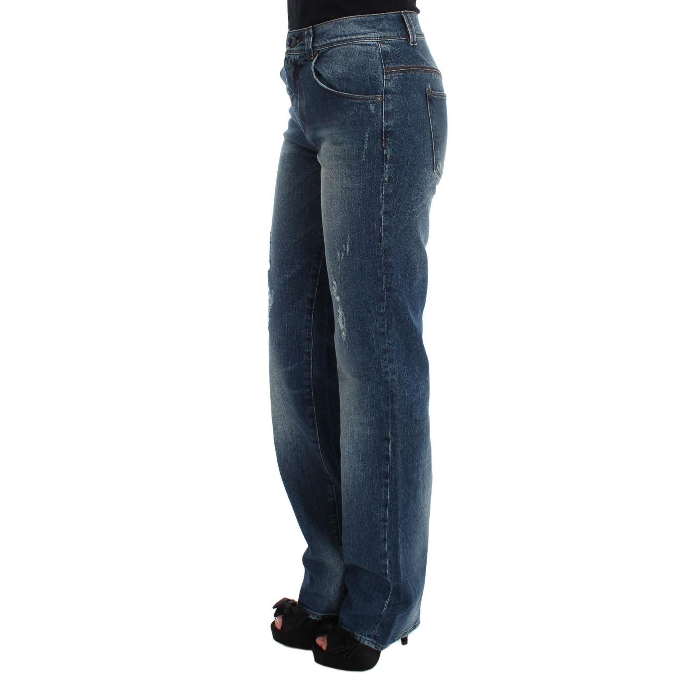 Blue Wash Cotton Blend Slim Fit Jeans - coffeewithmee2
