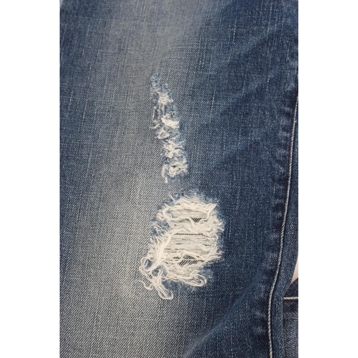 Blue Wash Cotton Blend Slim Fit Jeans - coffeewithmee2