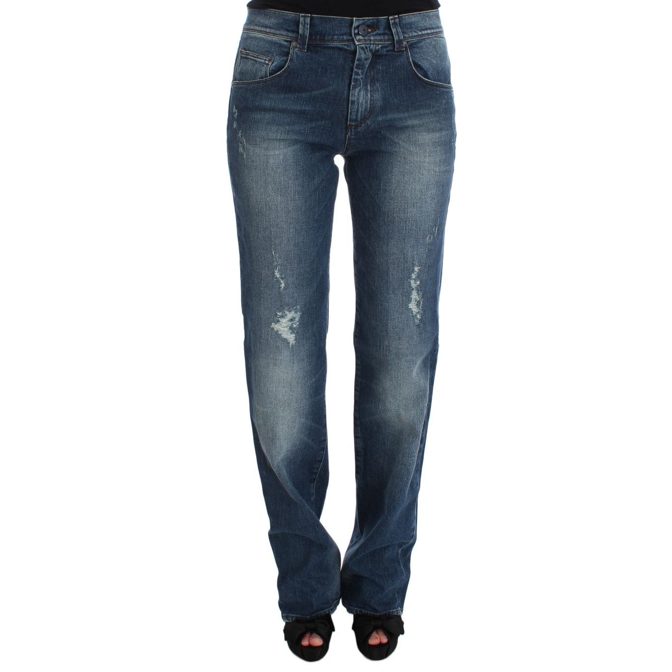 Blue Wash Cotton Blend Slim Fit Jeans - coffeewithmee2