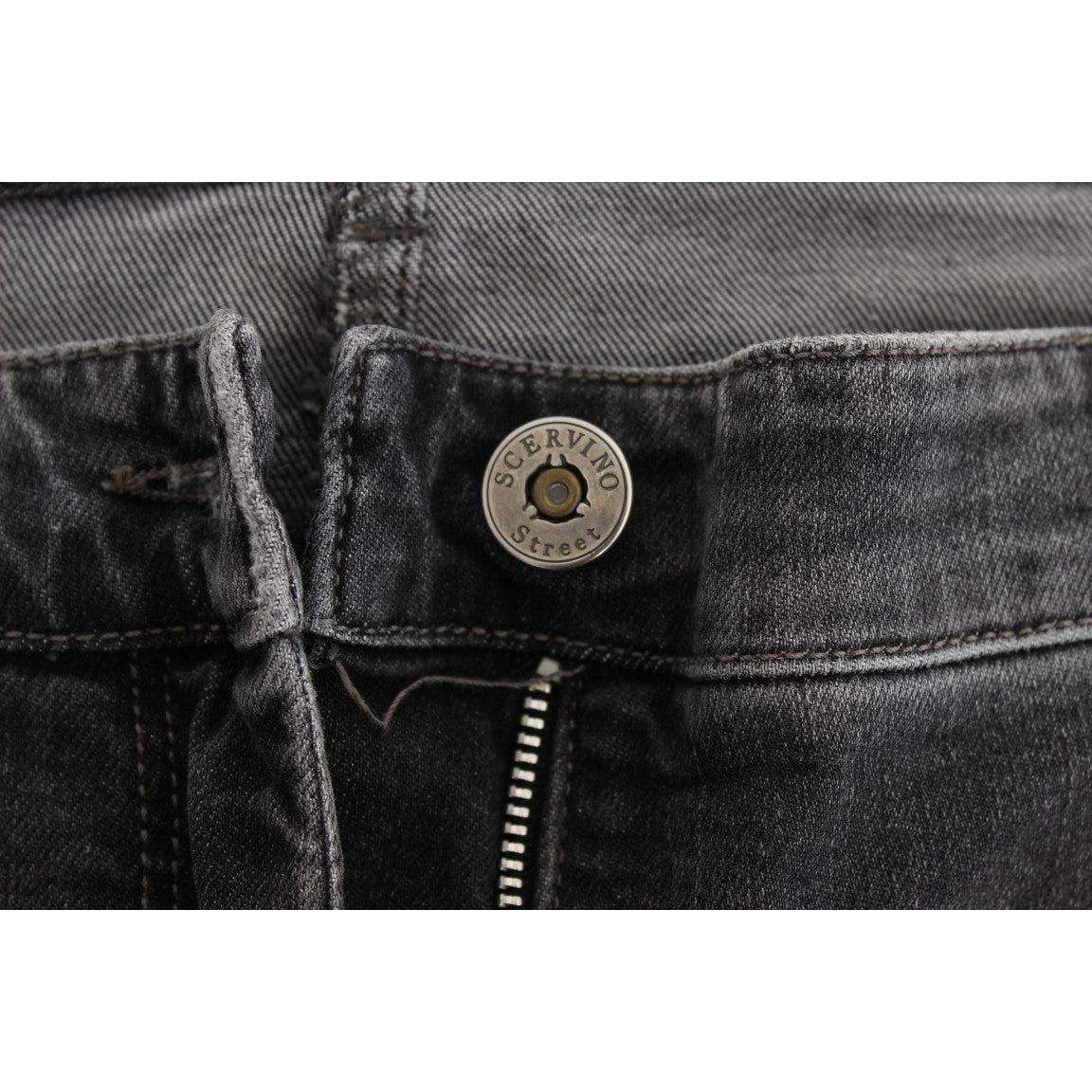 Gray Wash Cotton Blend Stretch Jeans - coffeewithmee2