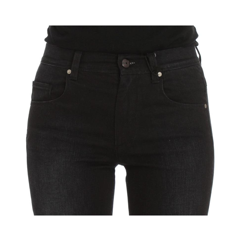 Blue Cotton Blend Slim Fit Bootcut Jeans - coffeewithmee2