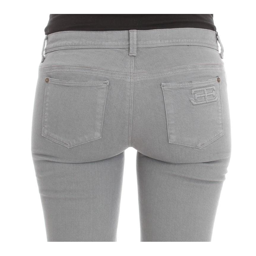 Blue Cotton Blend Slim Fit Bootcut Jeans - coffeewithmee2