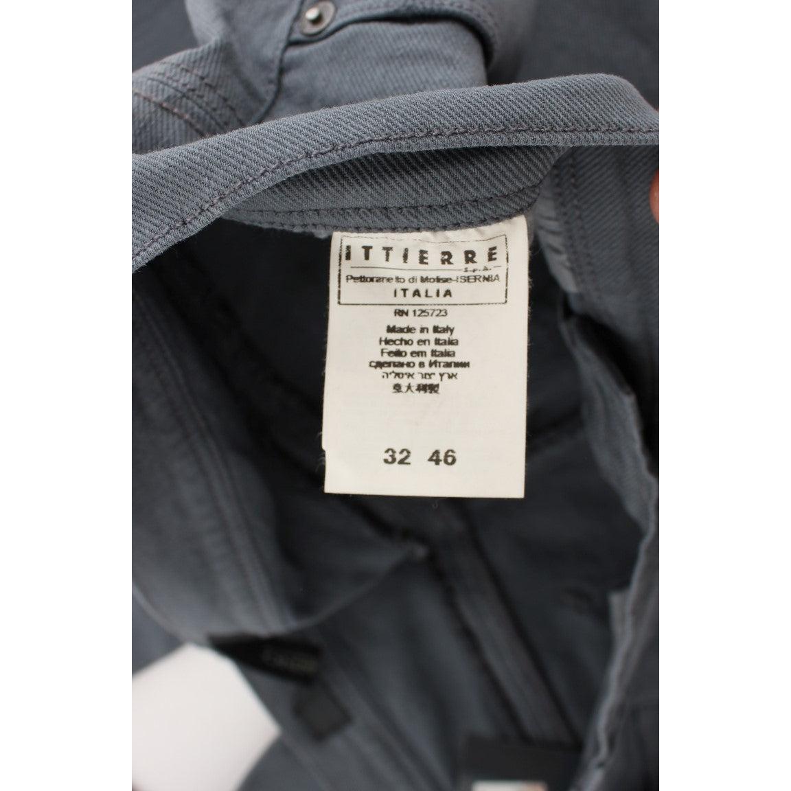 Blue Cotton Blend Slim Fit Bootcut Jeans - coffeewithmee2