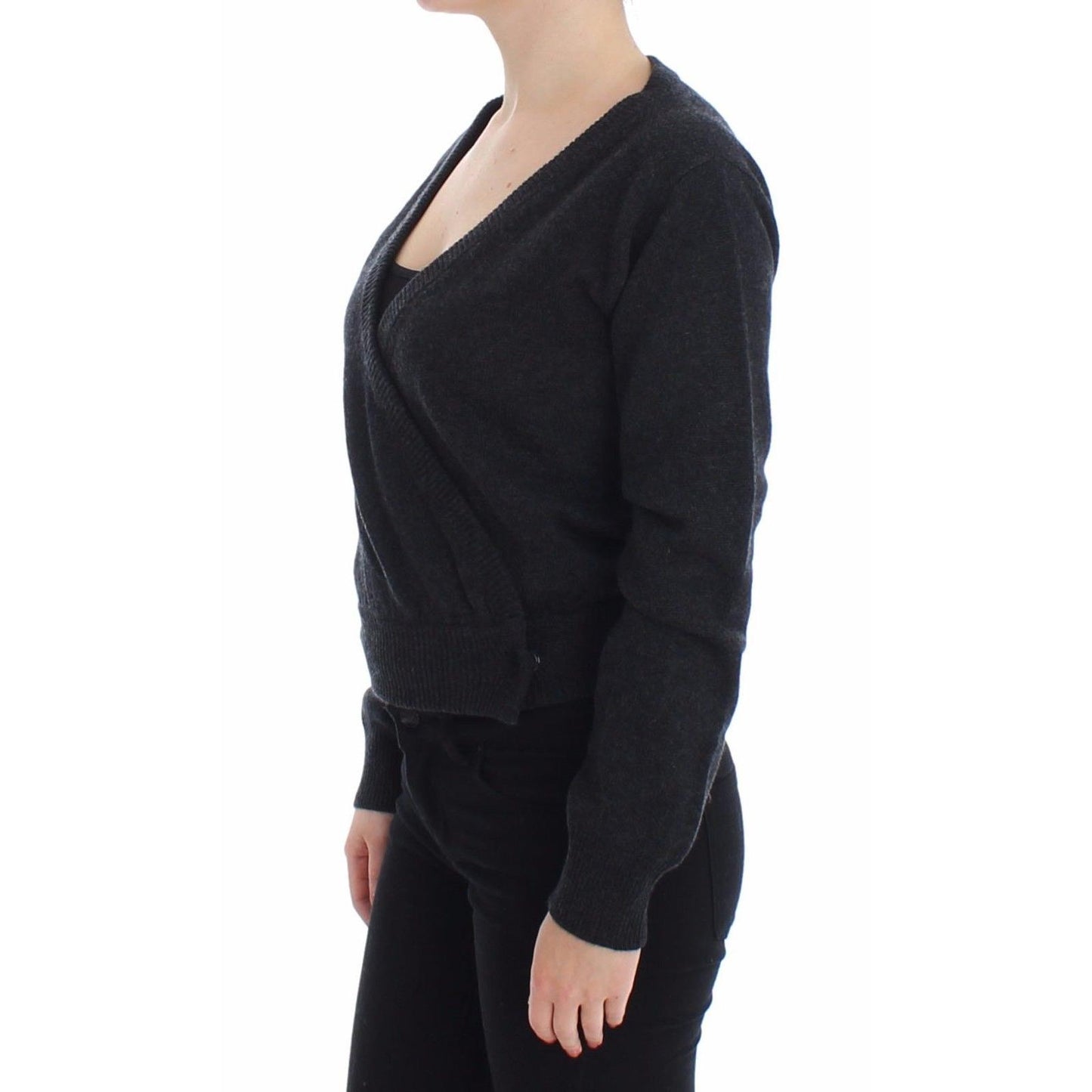 Gray Cashmere Sweater Pullover Wrap - coffeewithmee2