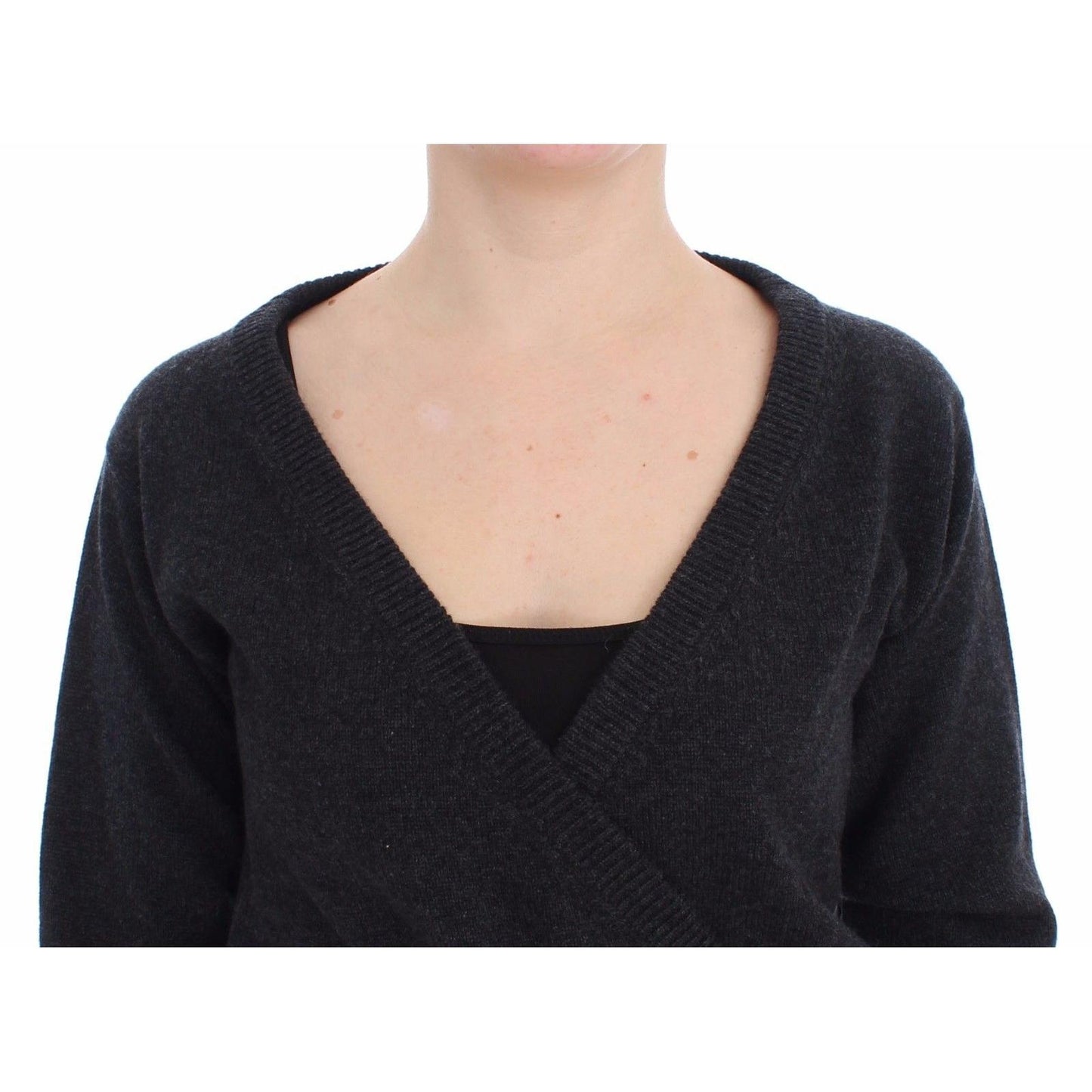Gray Cashmere Sweater Pullover Wrap - coffeewithmee2