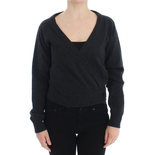 Gray Cashmere Sweater Pullover Wrap - coffeewithmee2