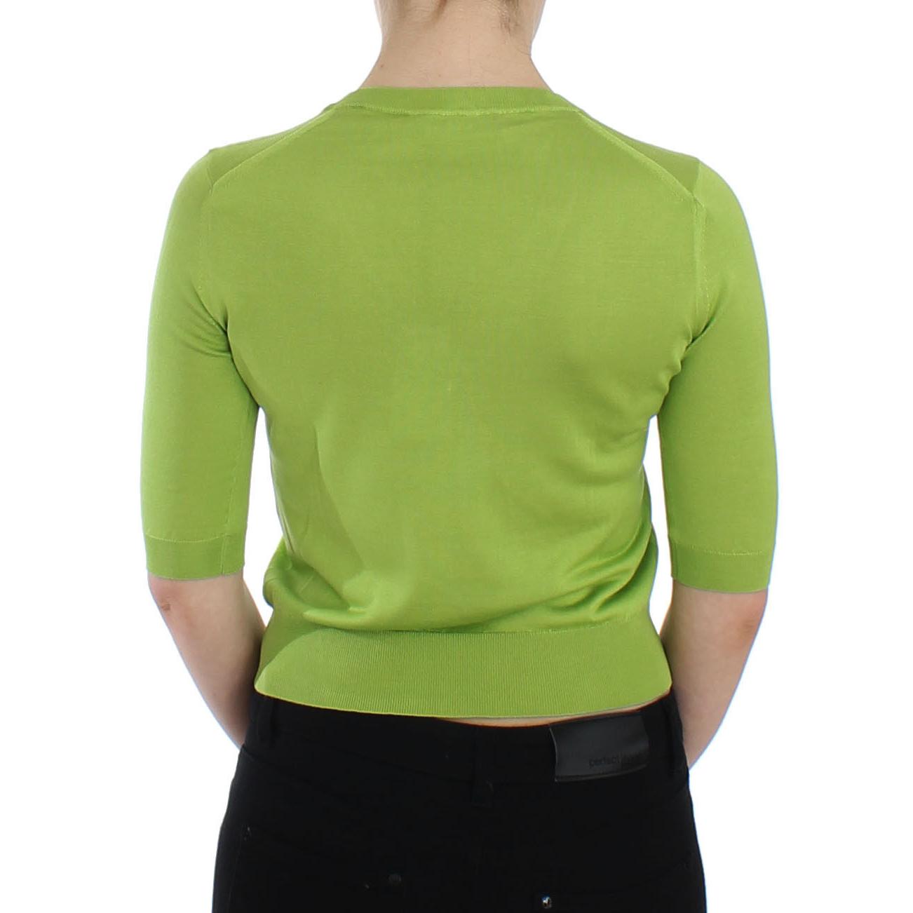 Green Wool V-neck Pullover Sweater Top - coffeewithmee2