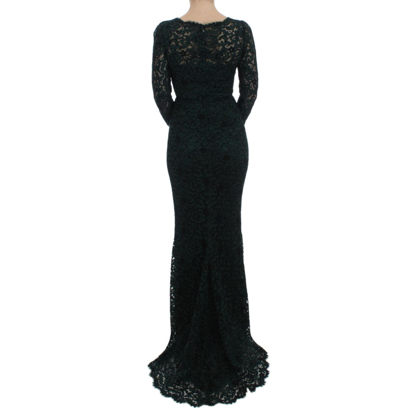 Green Lace Sheath Long Gown Ball Dress - coffeewithmee2