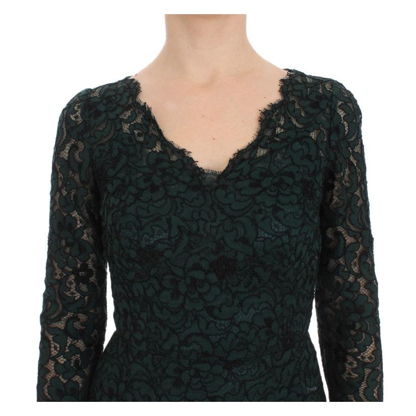 Green Lace Sheath Long Gown Ball Dress - coffeewithmee2