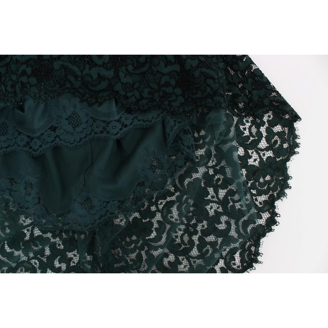 Green Lace Sheath Long Gown Ball Dress - coffeewithmee2