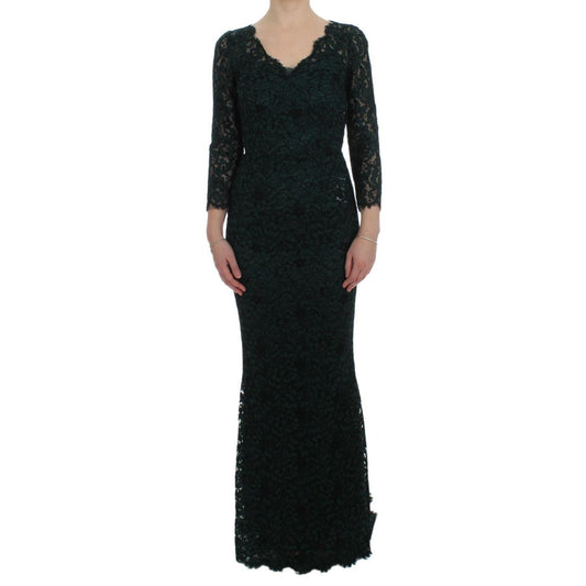 Green Lace Sheath Long Gown Ball Dress - coffeewithmee2