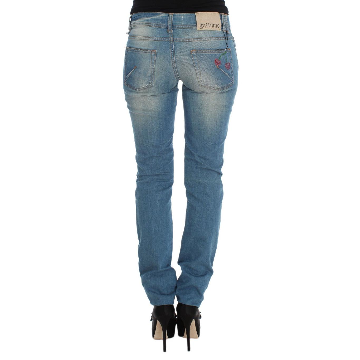 Blue Wash Cotton Blend Slim Fit Jeans - coffeewithmee2