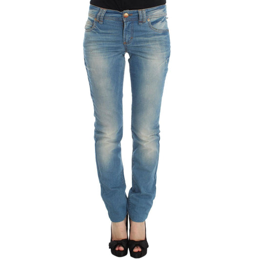 Blue Wash Cotton Blend Slim Fit Jeans - coffeewithmee2